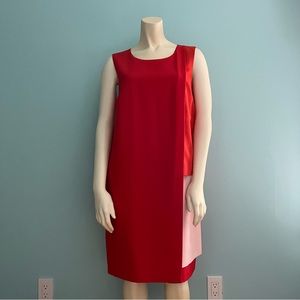 1960s Tangerine Red Mod Halogen Shift Dress